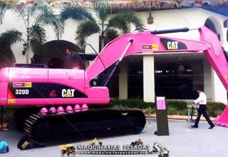 Excavadora Hidráulica Caterpillar Color Rosa Salida de la Fabrica