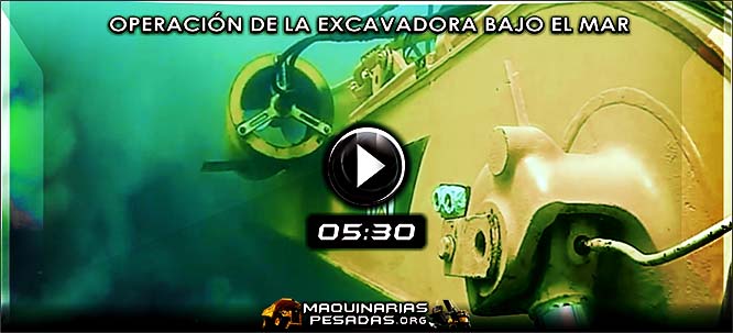 Video de Operación de Excavadora Caterpillar bajo el Mar o Agua y Submarina