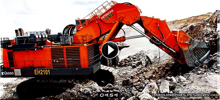 Vídeo de Pala Hidráulica EX8000-6 Hitachi – Ensamblaje de Componentes y Operación